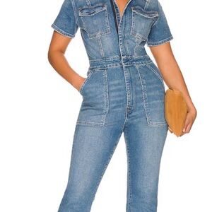 Good American Classic Blue Denim Overalls